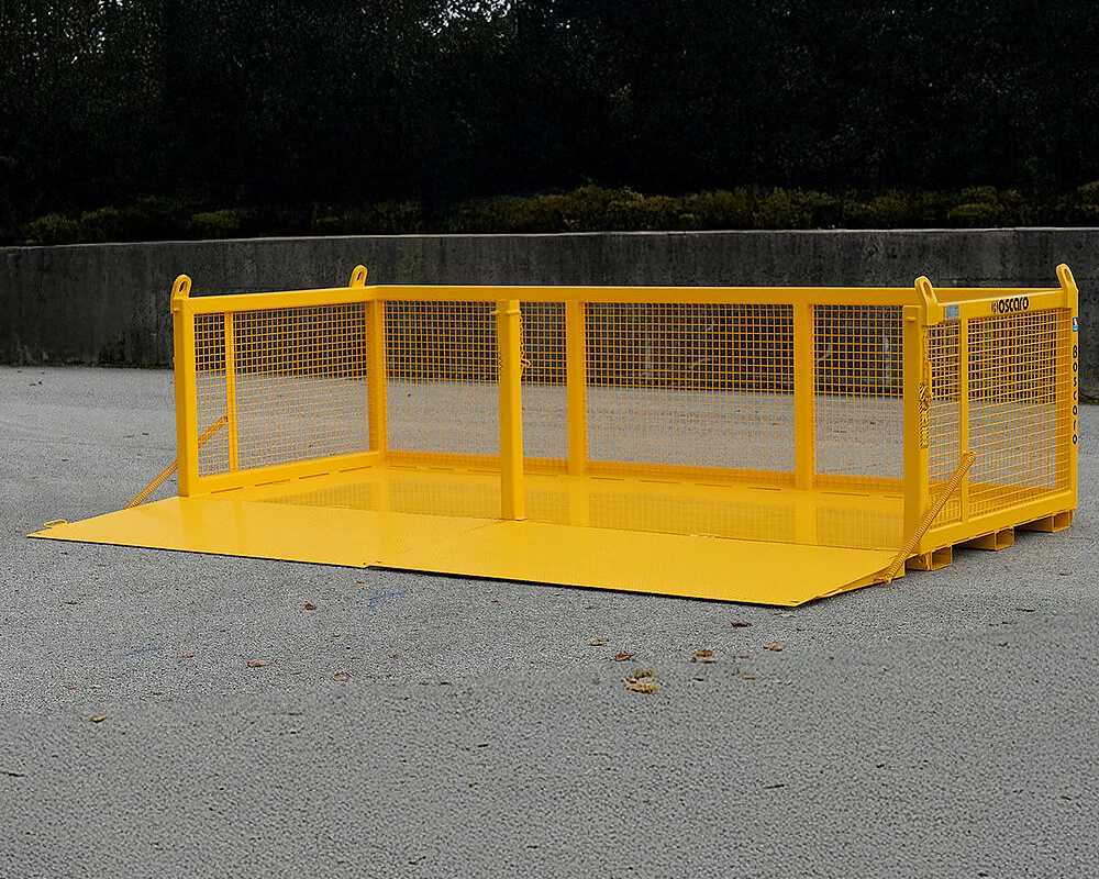 Panier de levage avec rampe et prises fourreaux