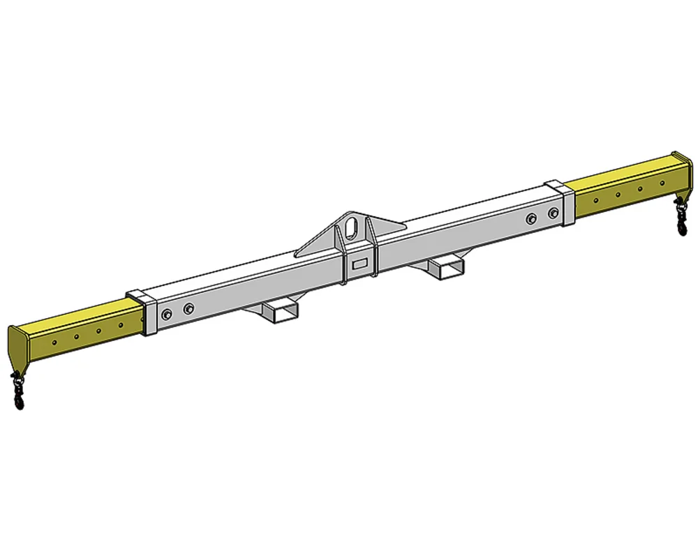 Palonnier de levage télescopique avec passages de fourches