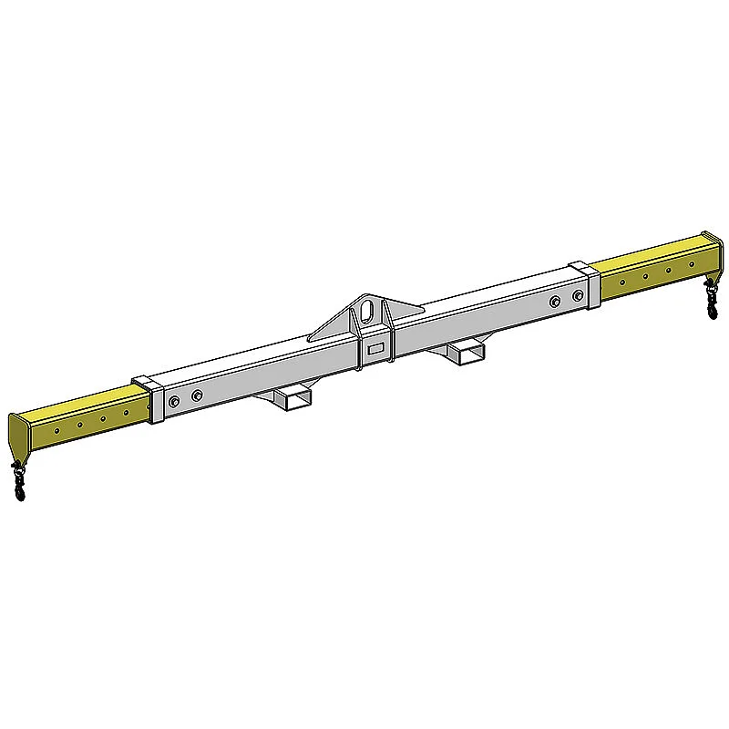 Palonnier de levage télescopique avec passages de fourches